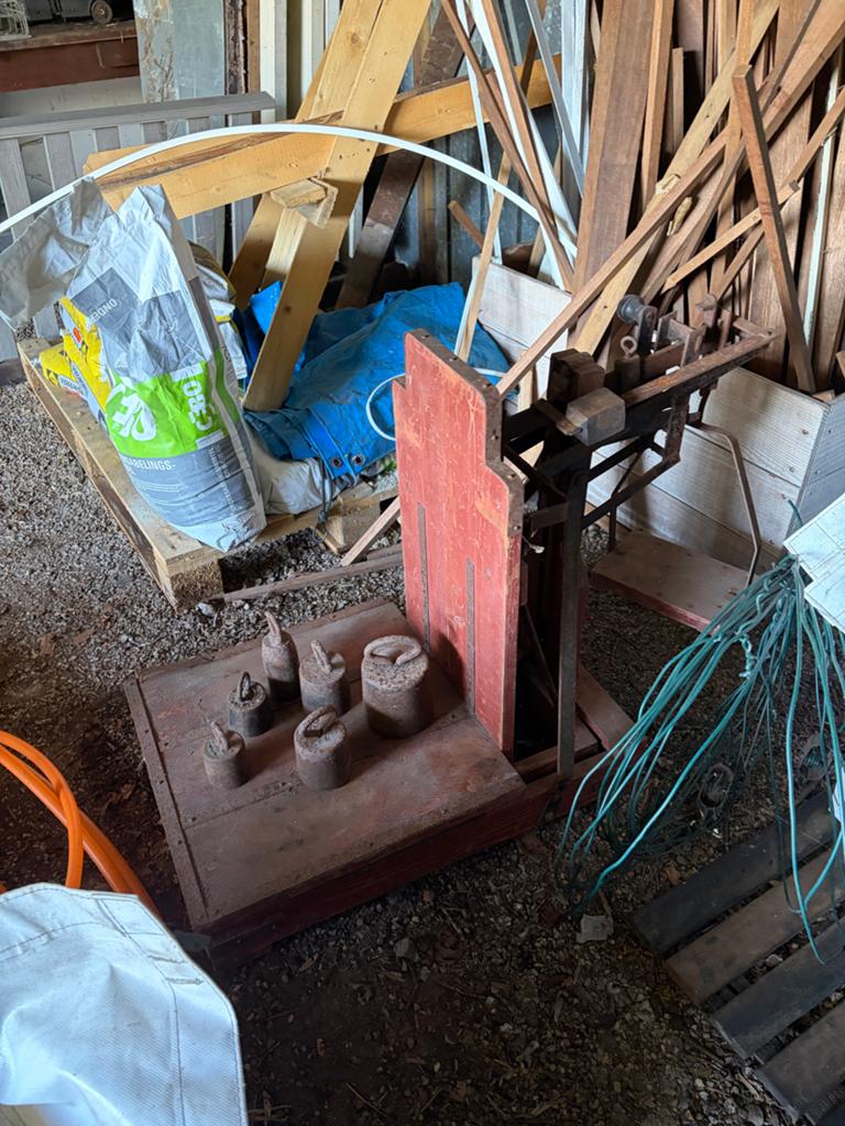 Antieke Vloerweegschaal met Gewichten, Ophalen, Gebruikt, Vloerweegschaal, 200 kg of meer
