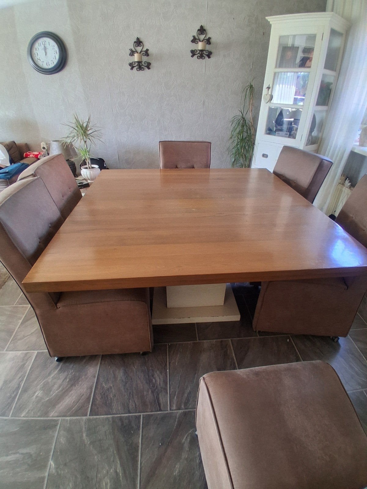Wegens verandering Mooie vierkante eettafel 140x140 cm, Huis en Inrichting, Tafels | Eettafels, Ophalen, Gebruikt, Vierkant, Vier personen
