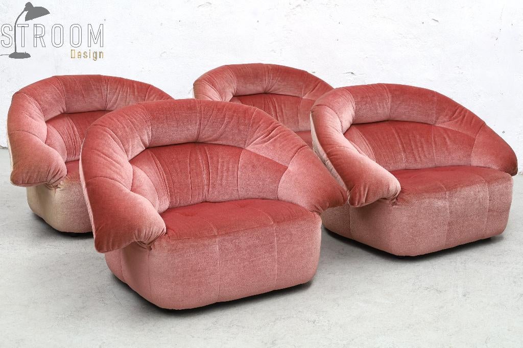 Jaren 70 Mohair fauteuils Vintage Design Ligne Roset stijl, Huis en Inrichting, Fauteuils, Gebruikt, Onbekend, 75 tot 100 cm, Onbekend