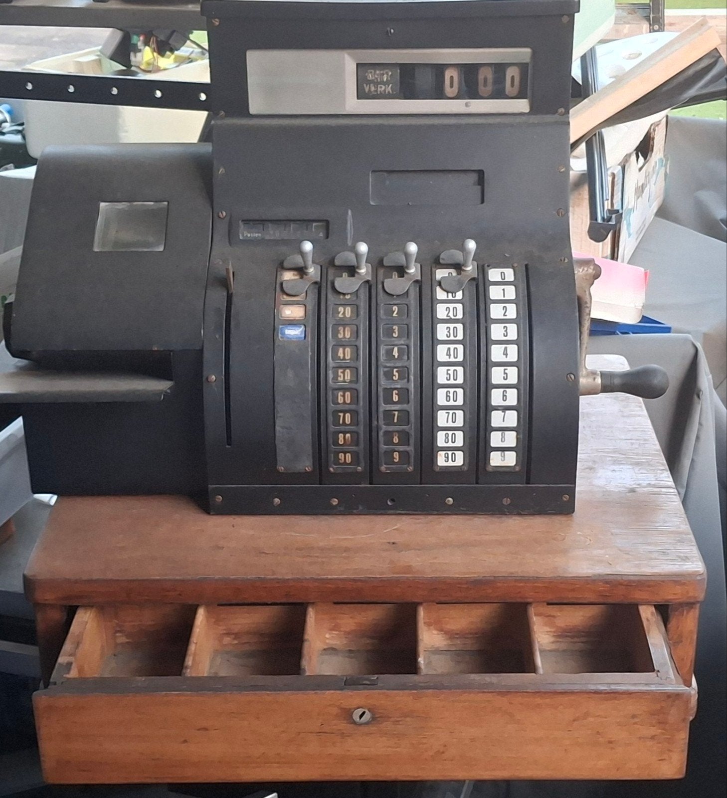 vintage kassa old school antiek, Ophalen, Gebruikt