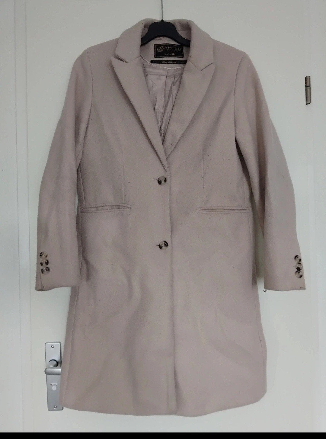 Amisu Dames Jas - Beige - Maat 38, Maat 38/40 (M), Beige, Ophalen of Verzenden, Gedragen