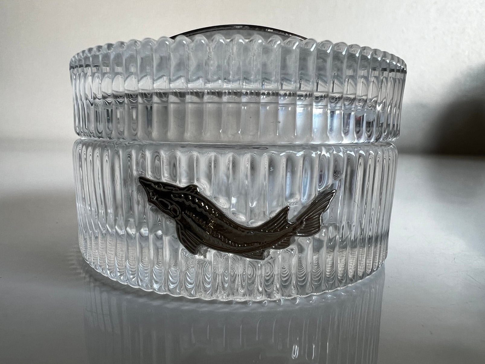 BELUGA Kaviaar Kristalglas Presenteerschaaltje Steur, Ophalen of Verzenden, Zo goed als nieuw, Rond, Glas