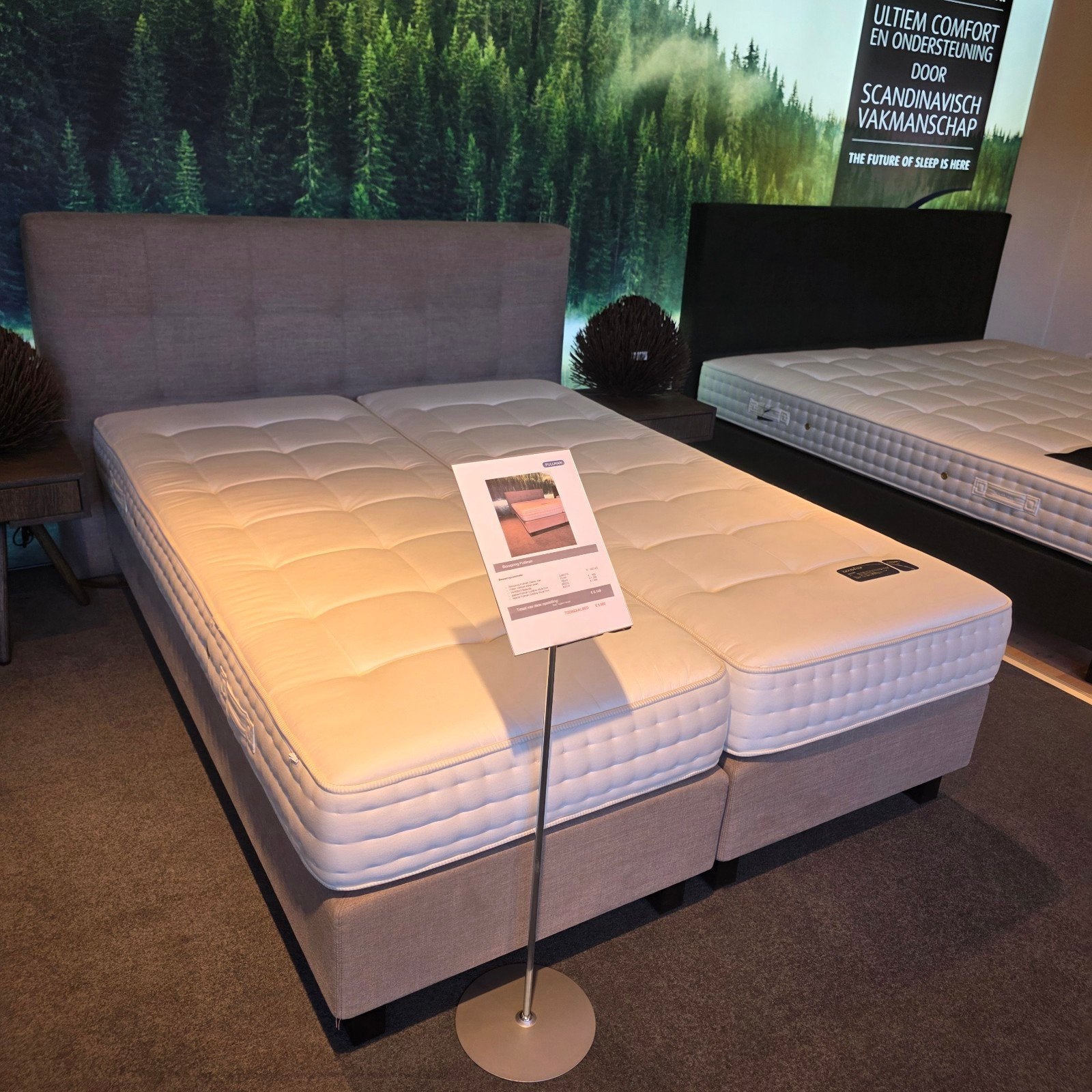 Showroom Pullman Boxspring 160x210 + Goldline Matrassen, Ophalen of Verzenden, Tweepersoons, 210 cm, 180 cm
