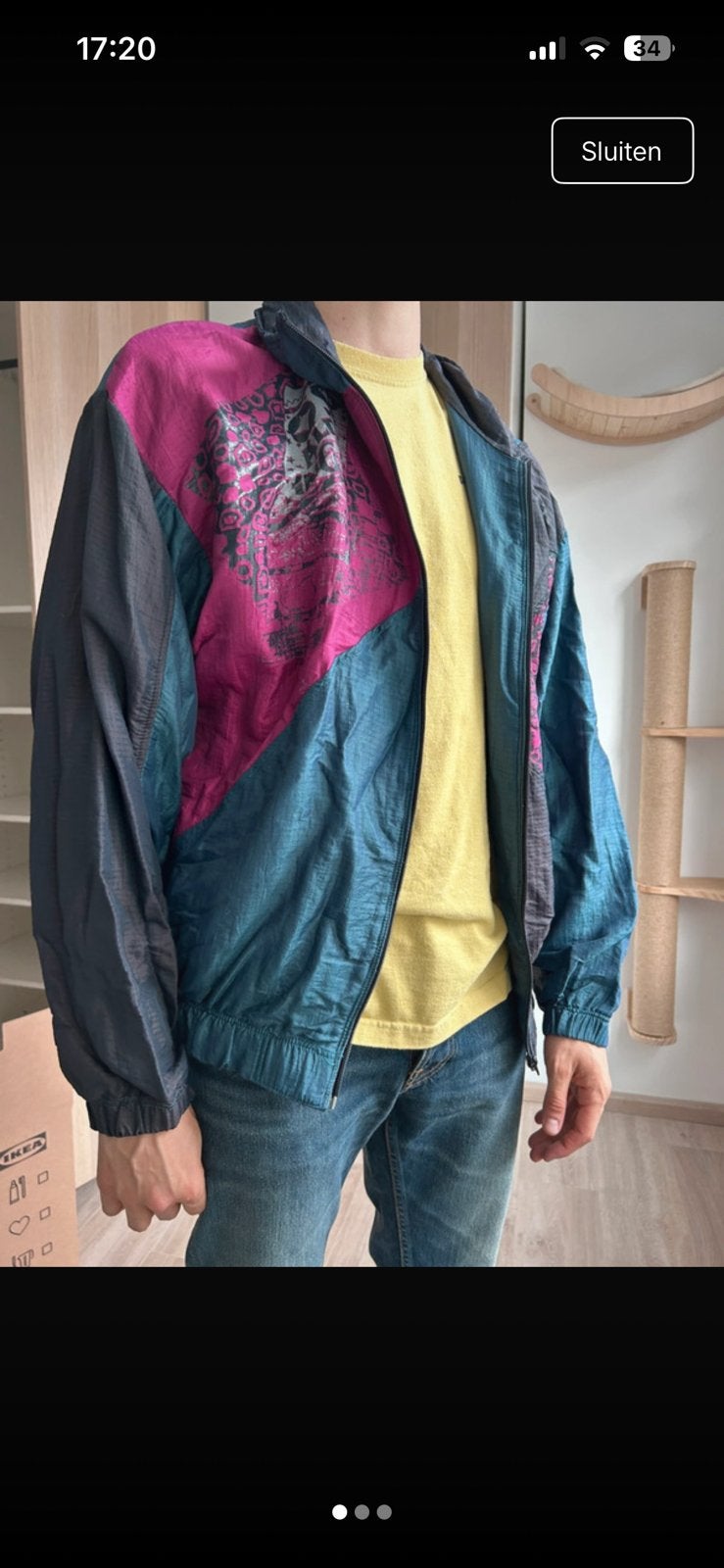 Spalding retro windjack, Ophalen of Verzenden, Zo goed als nieuw, Groen
