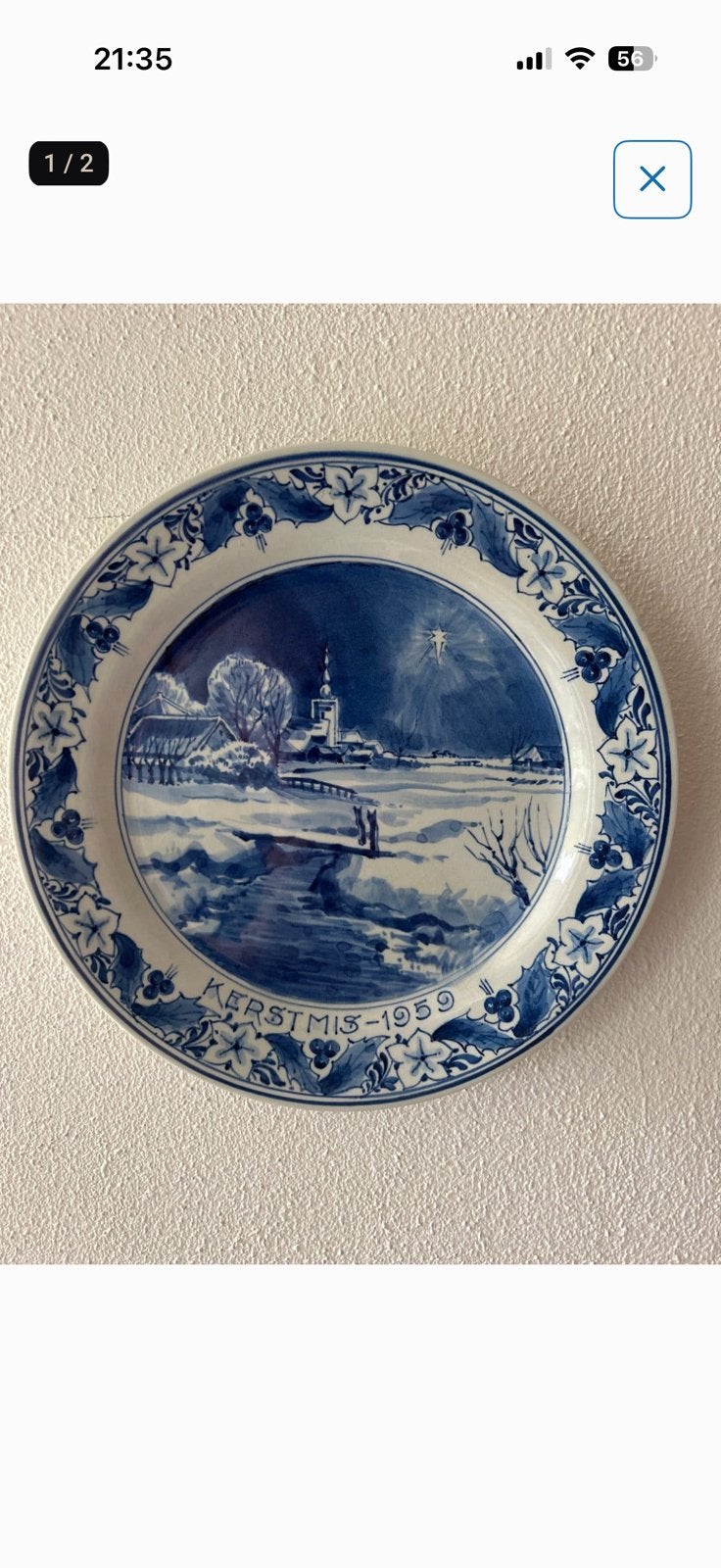 GEZOCHT: kerst wandbord 1959, Antiek en Kunst, Ophalen of Verzenden