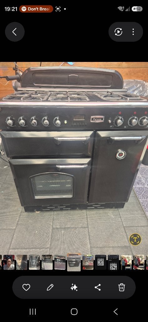 Gasfornuis  merk falcon, Ophalen, Gebruikt, Warmhoudplaat, 60 cm of meer