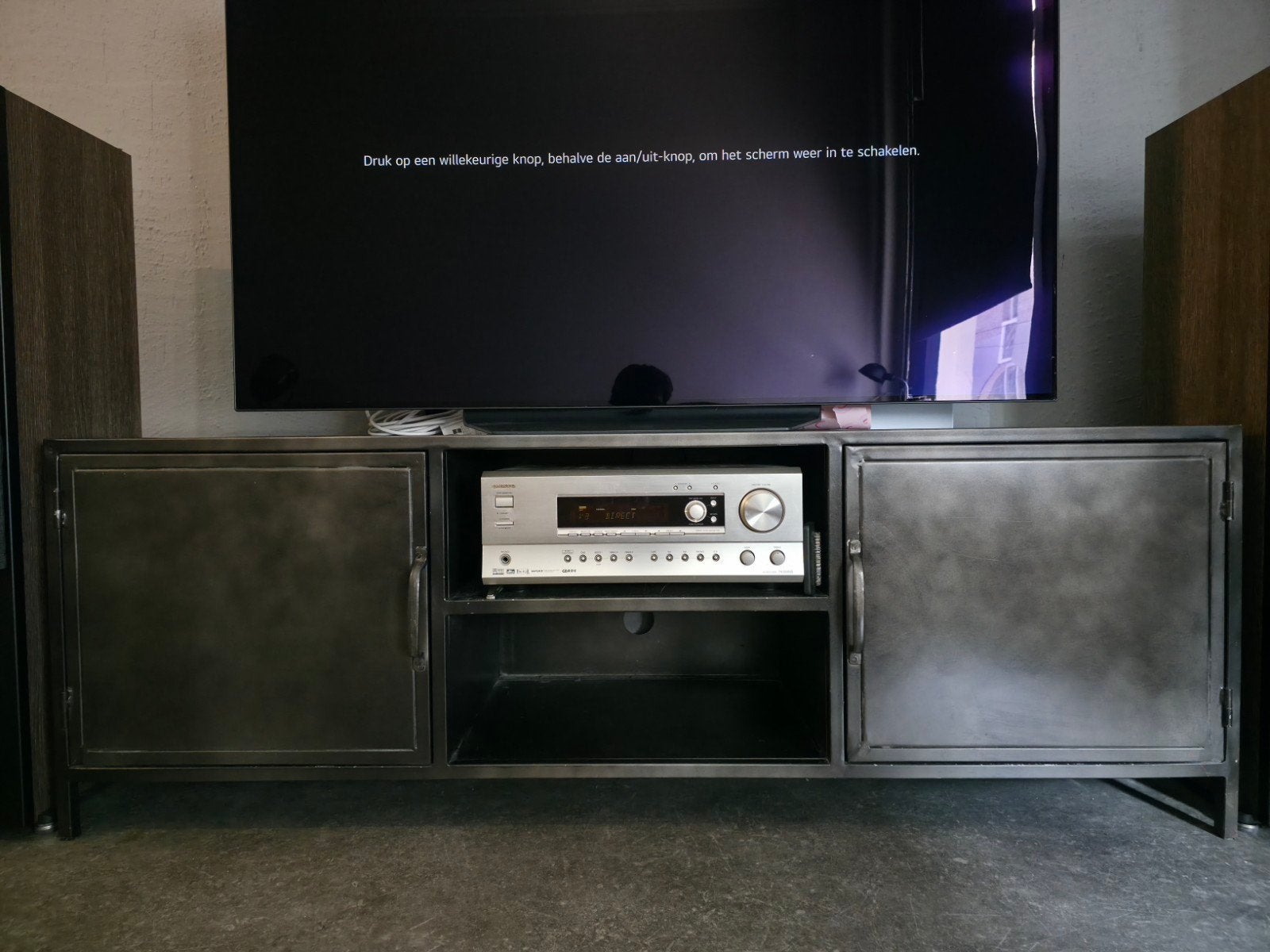 Metale tv meubel van pronto 160cm breed, Gebruikt, 150 tot 200 cm, Ophalen of Verzenden, Minder dan 100 cm