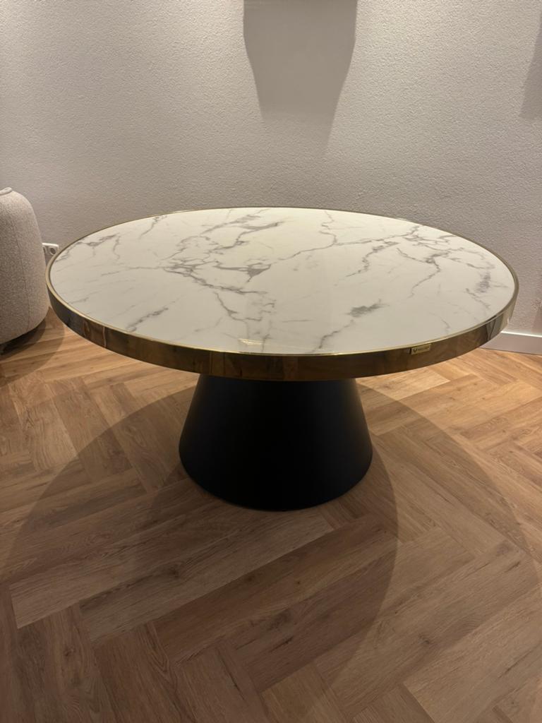 Eettafel rond marmer €300, Huis en Inrichting, Tafels | Eettafels, Ophalen, Overige materialen, Gebruikt, Rond