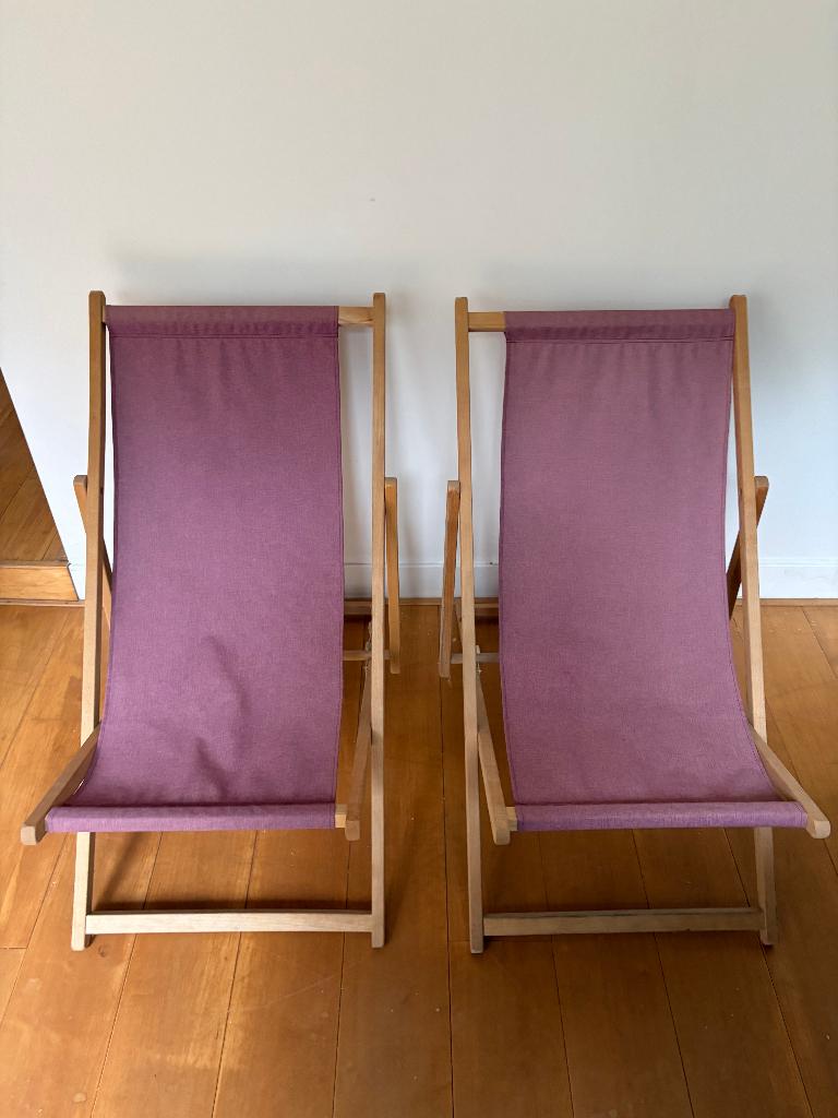 Lounge/Strand stoelen Lounge/Beach chairs Housewares 14/19, Huis en Inrichting, Stoelen, Ophalen, Gebruikt, Twee, Overige kleuren