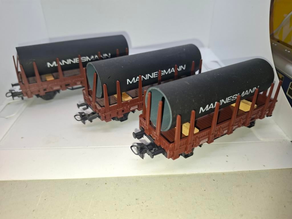3 marklin rongen wagons met pijp, Wisselstroom, Gebruikt, Wagon, Ophalen of Verzenden