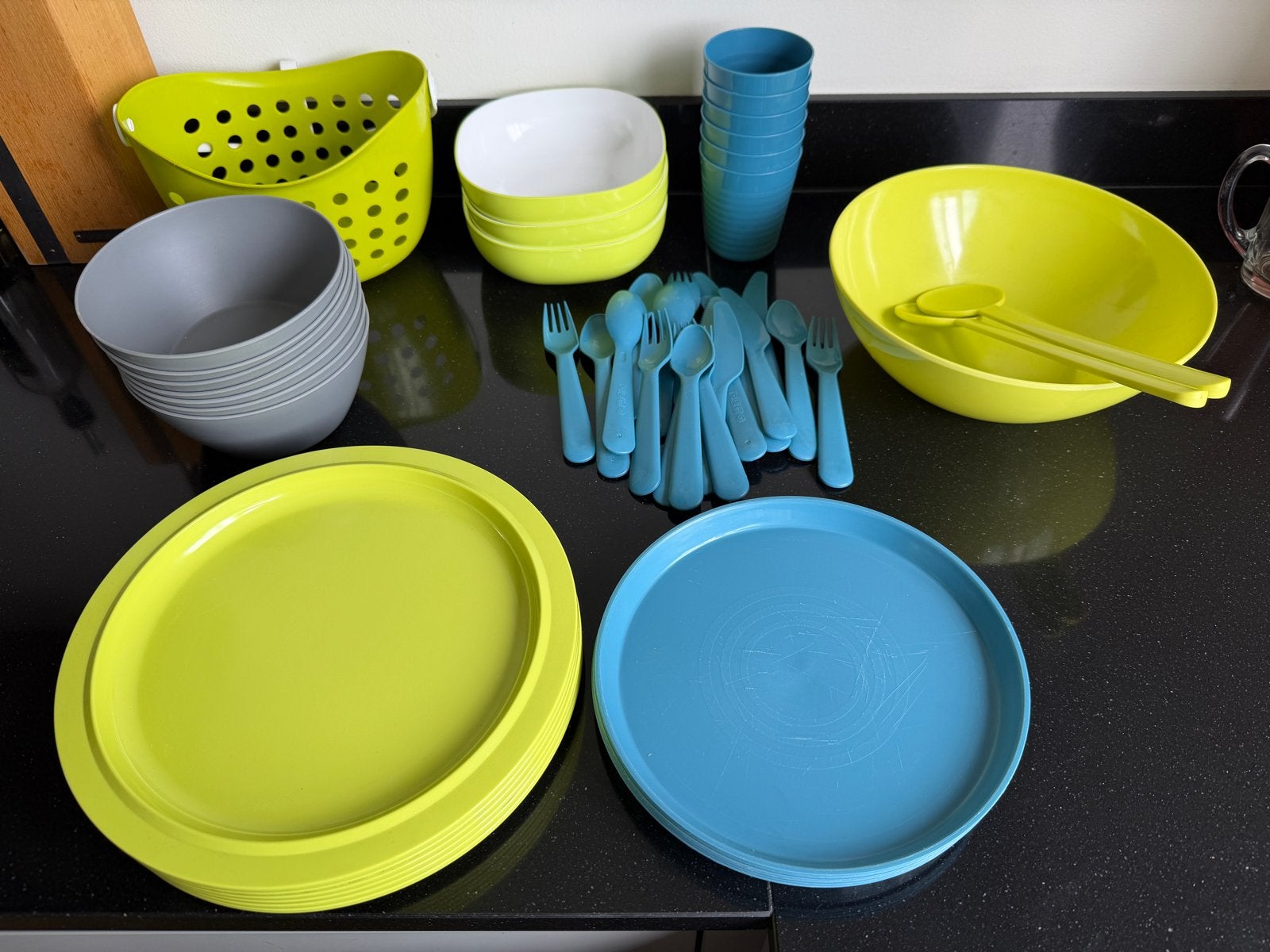 Campingservies (deels Mepal), Ophalen, Kunststof, Gebruikt, Mepal