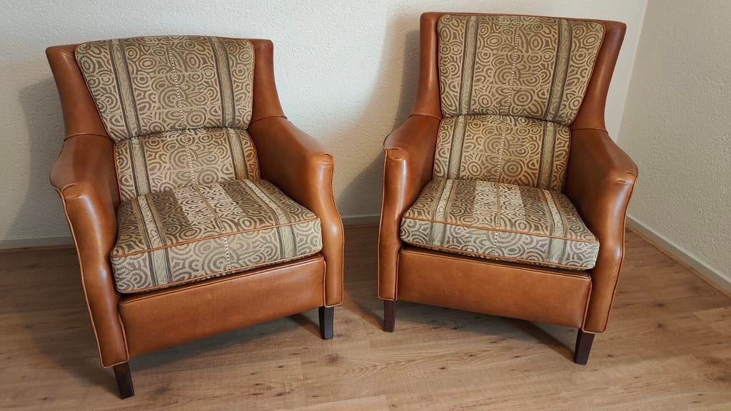 Set van 2 fauteuils: fauteuil voor dame en heer, Ophalen, Gebruikt, 75 tot 100 cm, 75 tot 100 cm