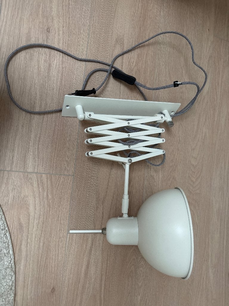 Witte schaarlamp van It’s About Romy met zwart/wit snoer, Ophalen, Met snoer/stekker, Zo goed als nieuw, Overige merken