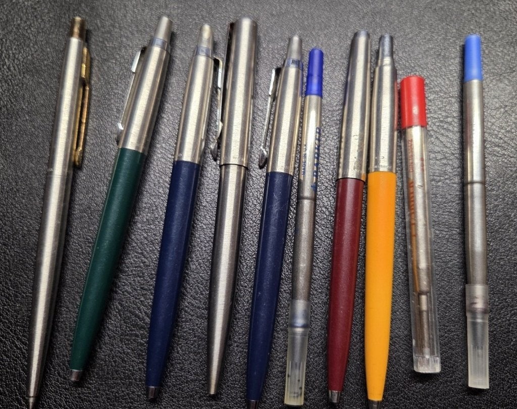 Parker pennen 7 stuks + 3 vullingen, Verzamelen, Ophalen of Verzenden, Gebruikt, Balpen, Parker