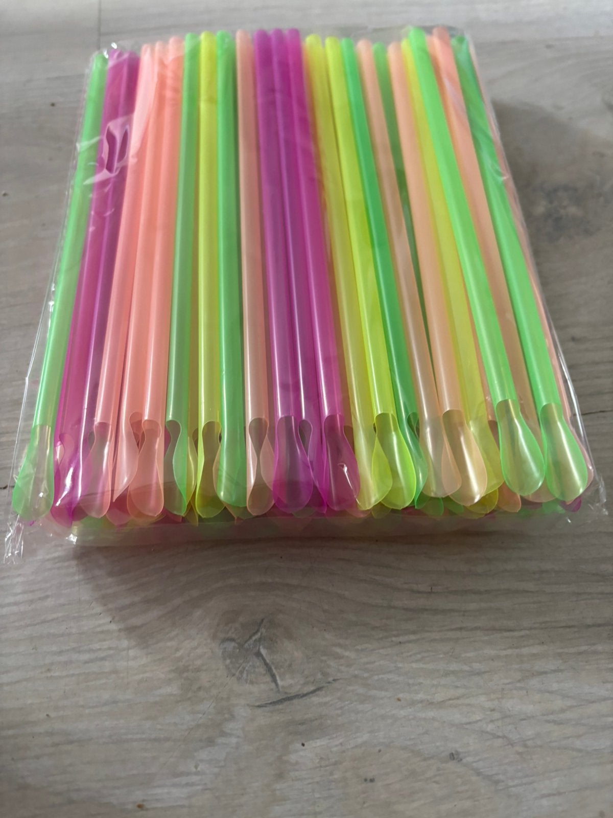 Sluch plastic lepel rietjes 100 stuks per pakje, Ophalen of Verzenden, Nieuw, Feestartikel, Abraham of Sarah