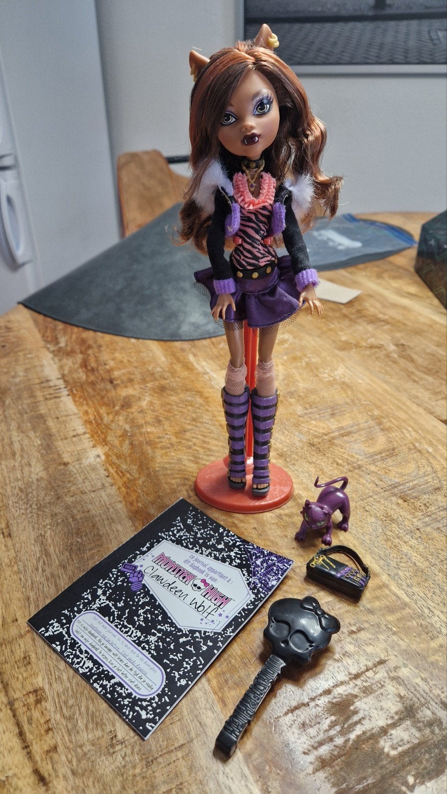 Monster high Clawdeen wolf wave 1 incl doos, Ophalen, Zo goed als nieuw, Overige typen