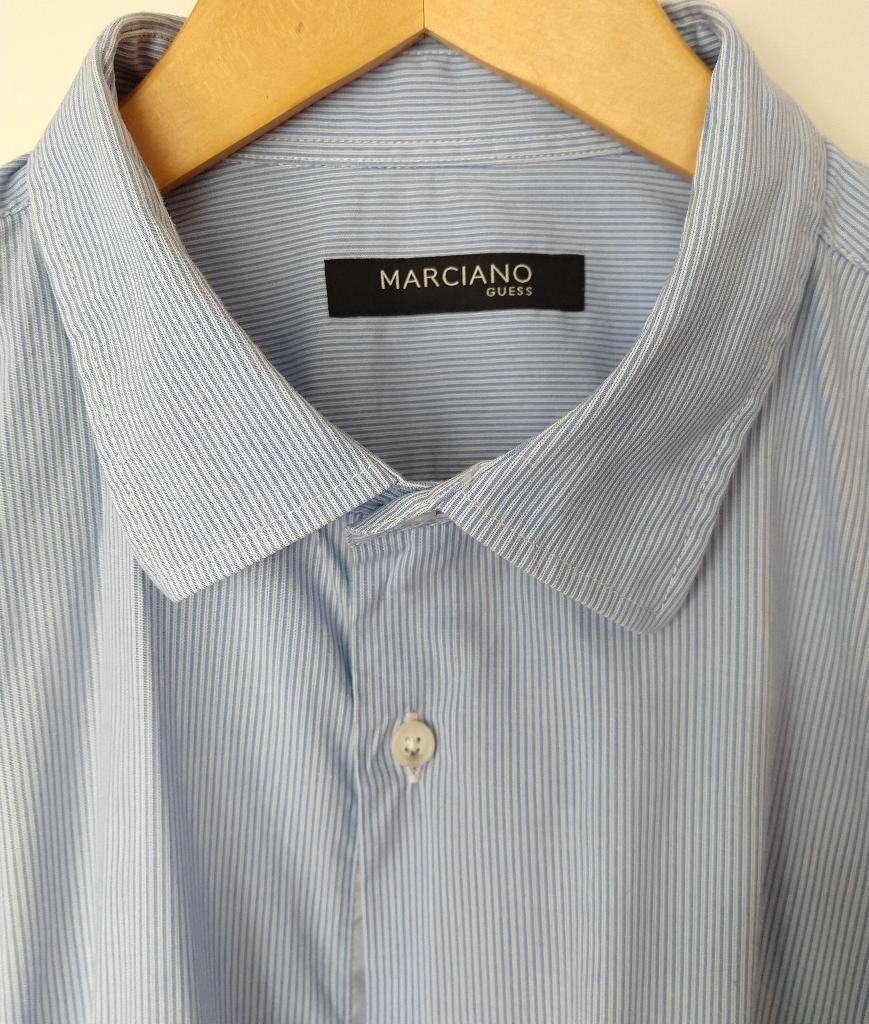 MARCIANO GUESS Button Up Dress Shirt, Kleding | Heren, Blauw, Maat 56/58 (XL), Ophalen of Verzenden, Zo goed als nieuw