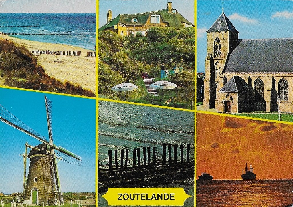 Krt24 gelopen ansichtkaart zoutelande, Ophalen of Verzenden, 1980 tot heden, Gelopen
