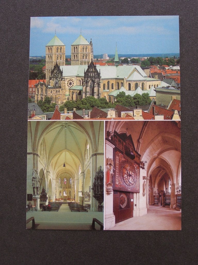 Duitsland: Dom / kerk van Munster; 3-luik, Verzamelen, Ophalen of Verzenden, 1960 tot 1980, Ongelopen, Duitsland