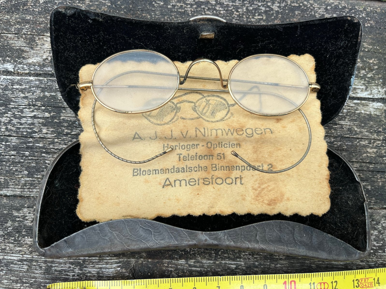 Antieke bril met etui Nimwegen Amersfoort, Ophalen of Verzenden