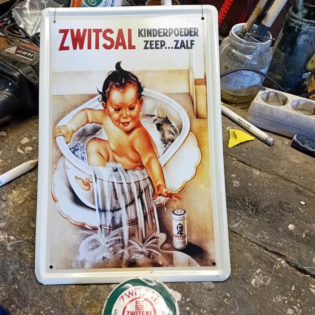 Zwitsal  blikje + reklame, Ophalen of Verzenden, Gebruikt