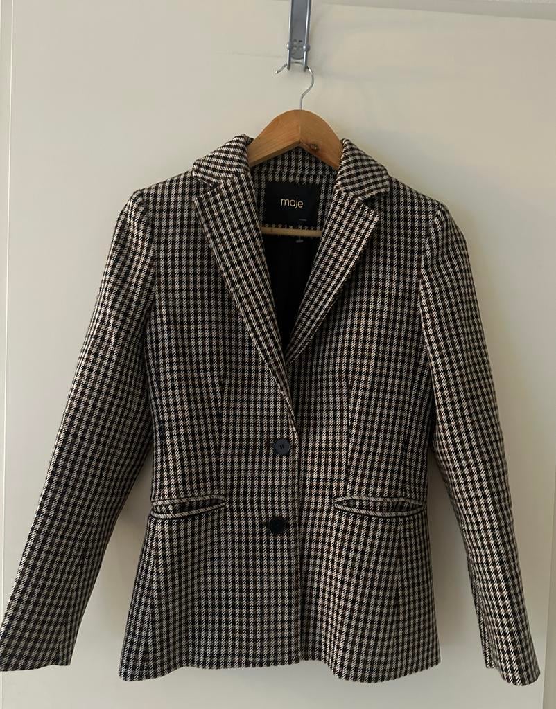 Maje Bruin/Tan Pied-de-poule Blazer S (36) nieuw!, Overige kleuren, Nieuw, Ophalen of Verzenden, Jasje
