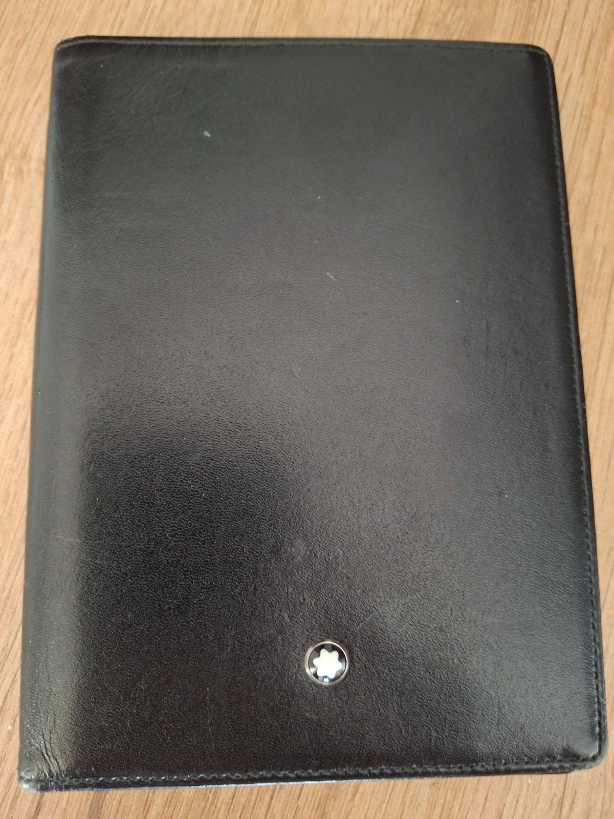 Montblanc leren paspoorthouder/documentenmapje zwart, Sieraden, Tassen en Uiterlijk, Portemonnees, Overige merken, Gebruikt, Zwart