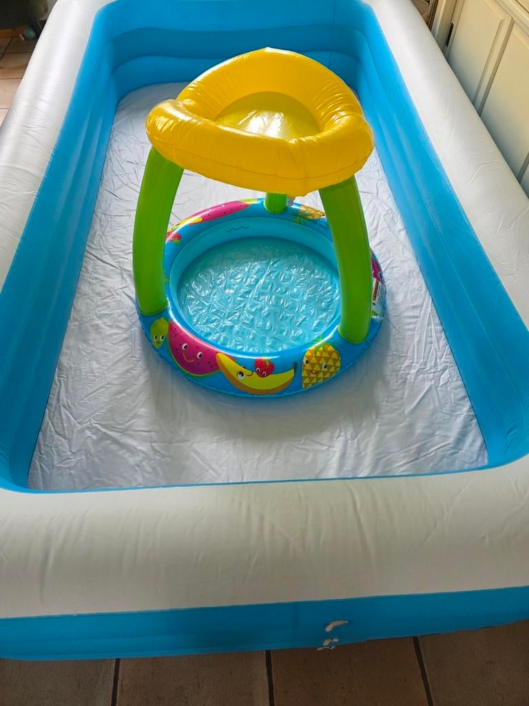 2x opblaasbad MET POMP zwembad peuter baby klein groot diep, Ophalen, Minder dan 80 cm, Opzetzwembad, 200 tot 400 cm