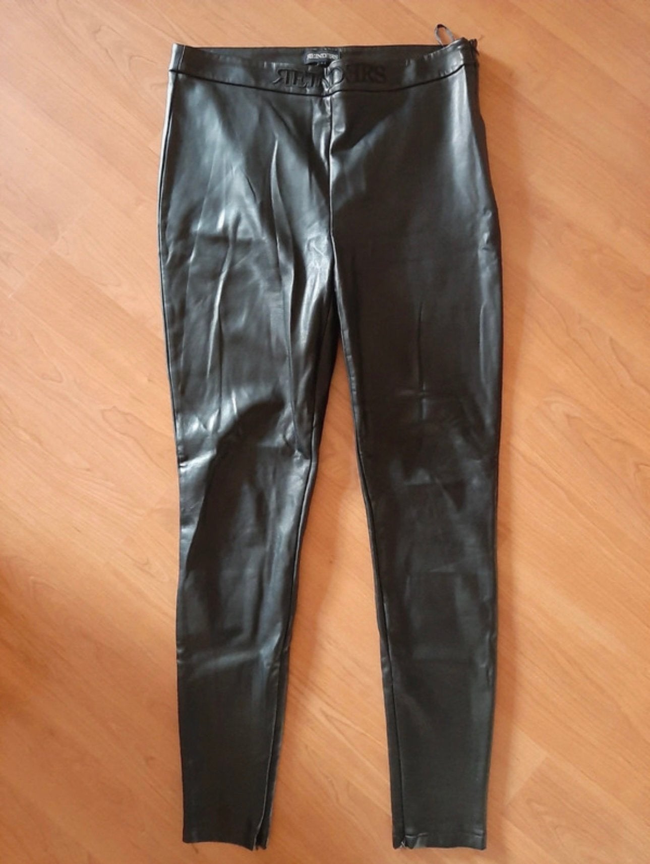 Zwarte leren Reinders broek maat L., Legging, Zwart, Maat 40/42 (M), Ophalen of Verzenden