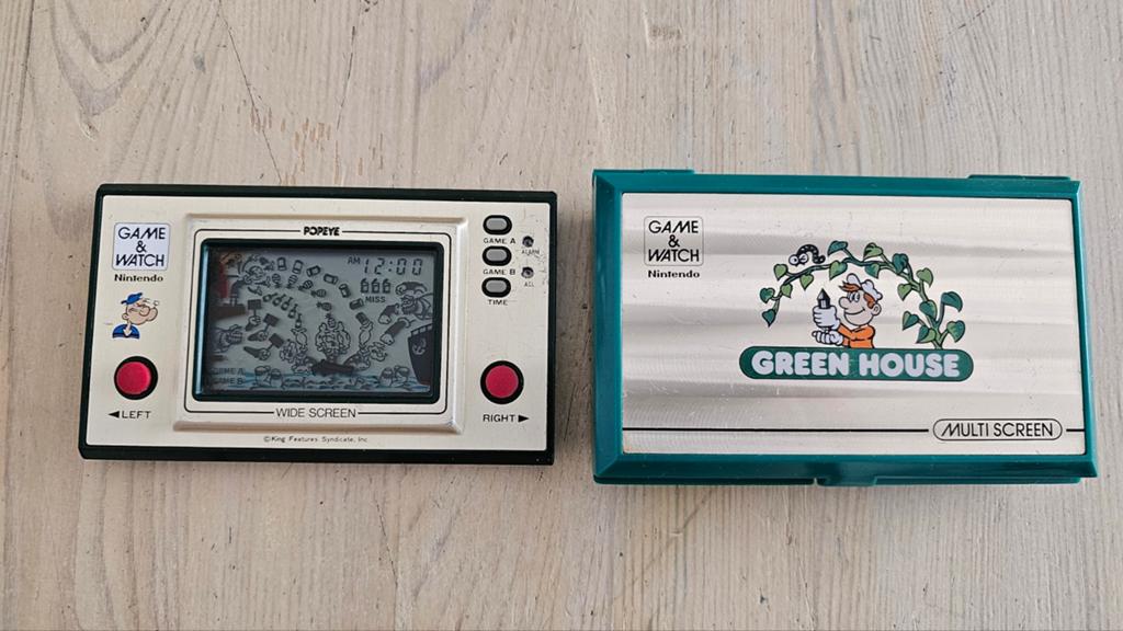 Nintendo game and watch GREEN HOUSE en POPEYE GOED LEZEN AUB, Spelcomputers en Games, Ophalen, Gebruikt