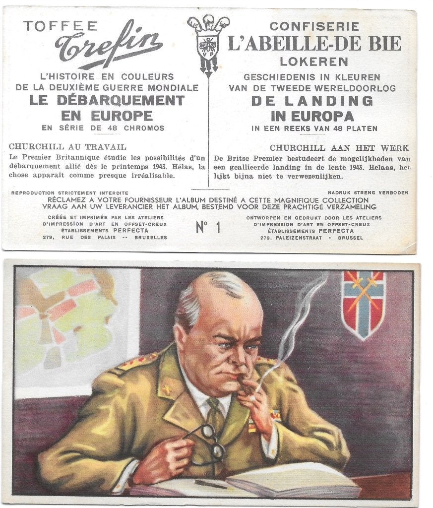 De landing in Europa Serie v. 48 Chromo-platen Toffee Trefin, Ophalen, Landmacht, Overige gebieden, Overige typen