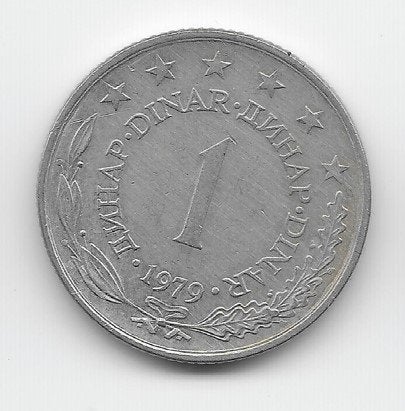 Joegoslavië 1 dinar 1979 KM# 59, Verzenden, Joegoslavië, Losse munt
