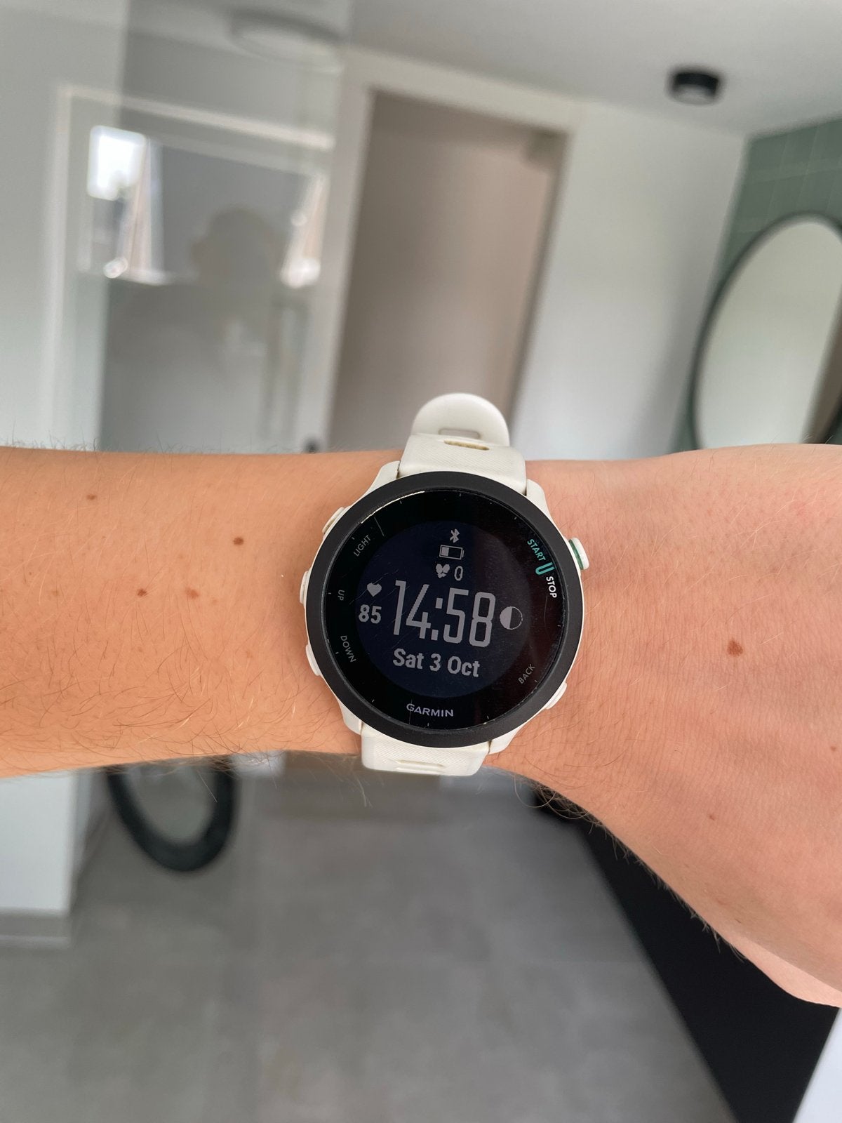 Garmin Forerunner 55 wit met GPS, Ophalen, Wit, Waterdicht, Afstand
