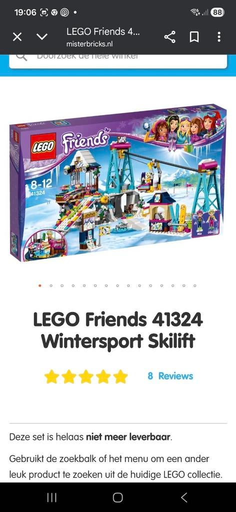 LEGO Friends 41324 Wintersport Skilift, Kinderen en Baby's, Speelgoed | Duplo en Lego, Ophalen of Verzenden