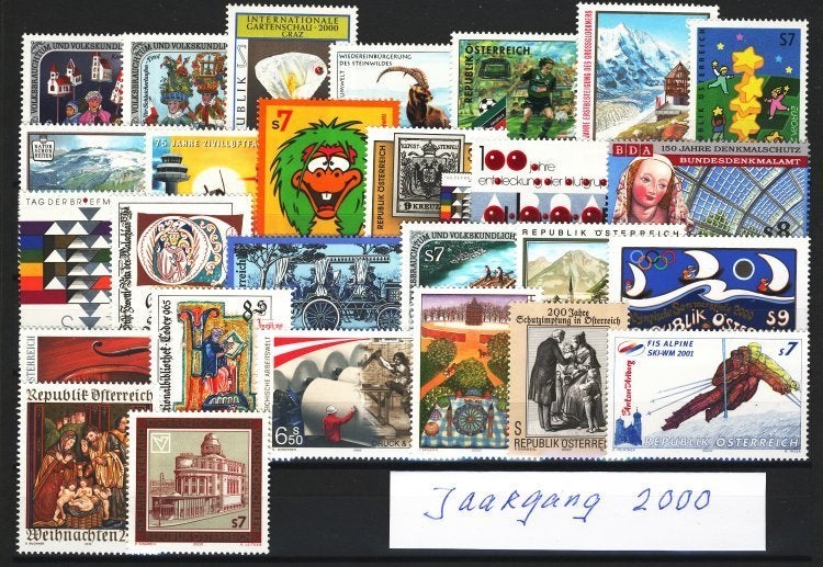 Postfrisse zegels Oostenrijk 2000 inclusief blokje., Verzenden, Postfris
