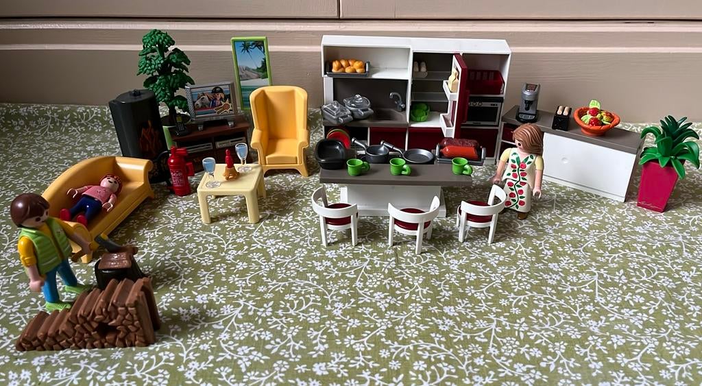Keuken kookeiland planten woonkamer met werkende haard hout, Ophalen of Verzenden, Zo goed als nieuw