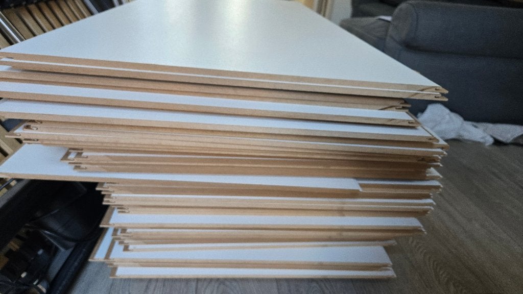 Te koop: 53 MDF plafondpanelen / wandpanelen, Ophalen, Nieuw, Hout, Minder dan 20 mm