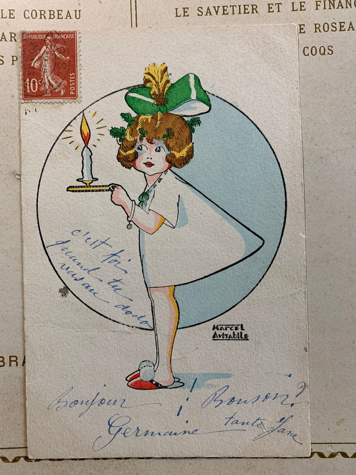 11-9-1924 Meisje met nachtkaars (MC), Ophalen of Verzenden, 1920 tot 1940, Gelopen, Kinderen