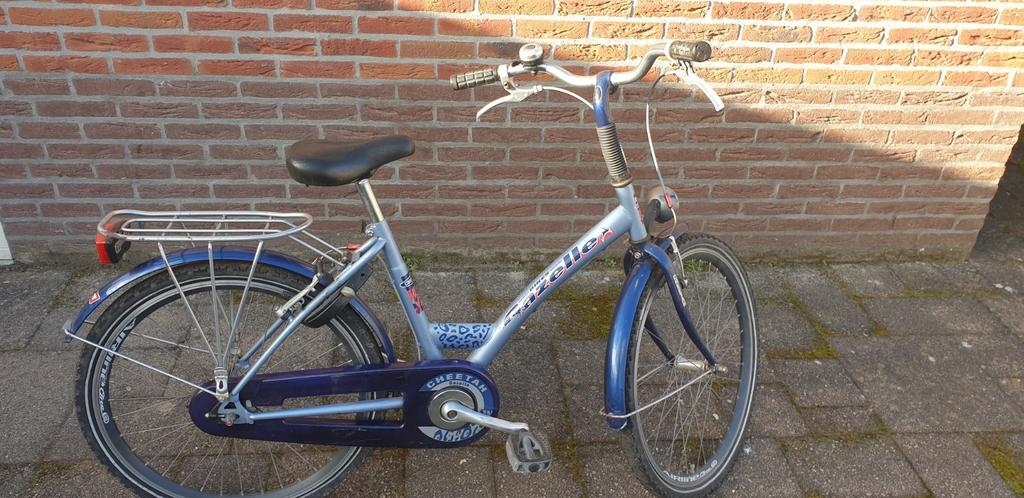 Gazelle meisjesfiets 24 inch - Blauw/Zilver, Fietsen en Brommers, Fietsen | Meisjes, Ophalen, Handrem, Gazelle, Gebruikt