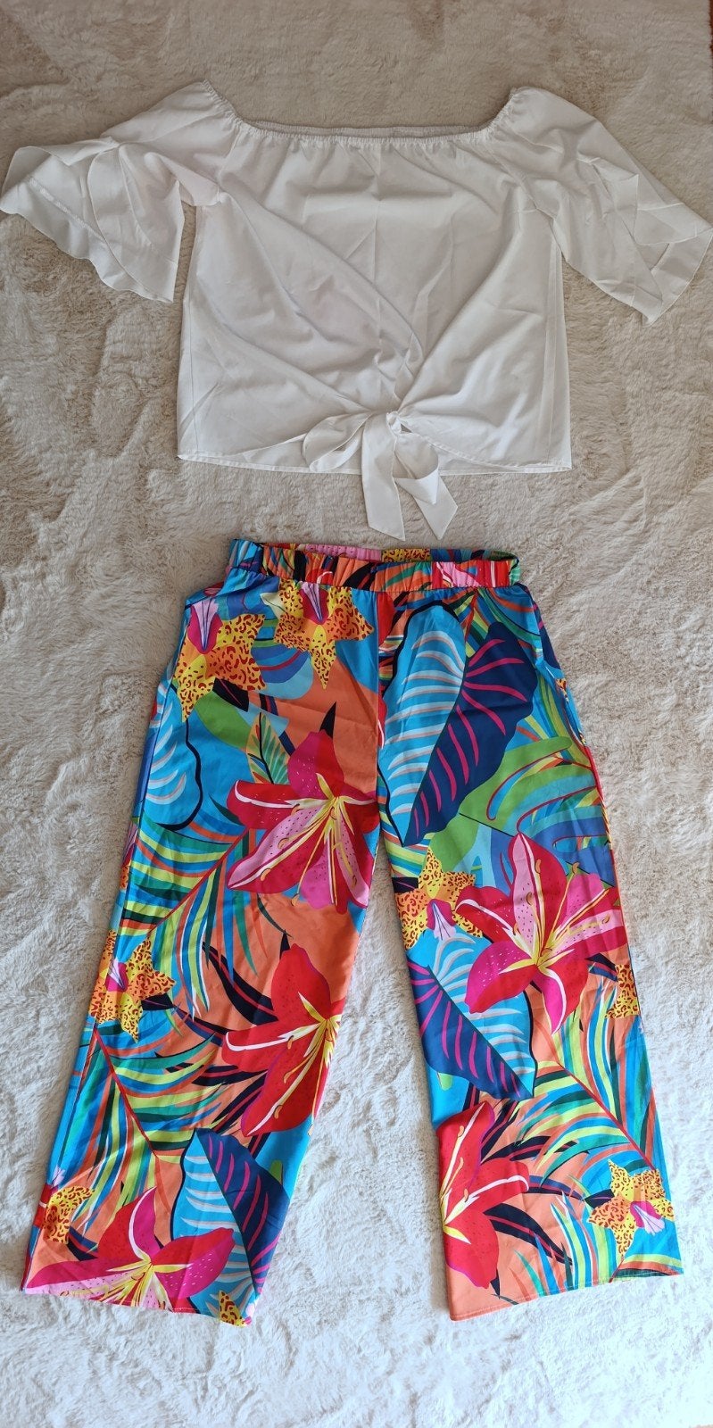 Kleurrijke zomerset / festival outfit maat XL, Ophalen of Verzenden, Zo goed als nieuw