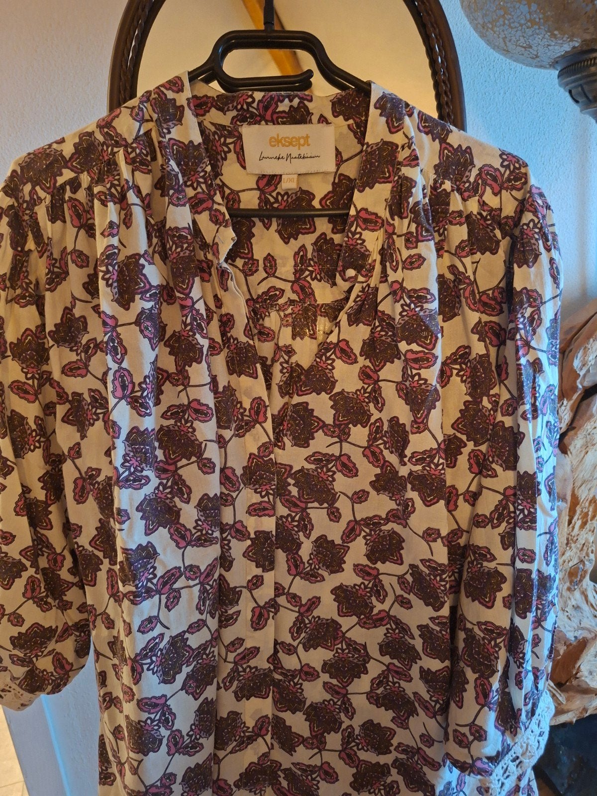 Lonneke Nooteboom blouse met bloemenprint, maat L/XL, Lonneke Nooteboom, Ophalen of Verzenden, Zo goed als nieuw, Maat 46/48 (XL) of groter