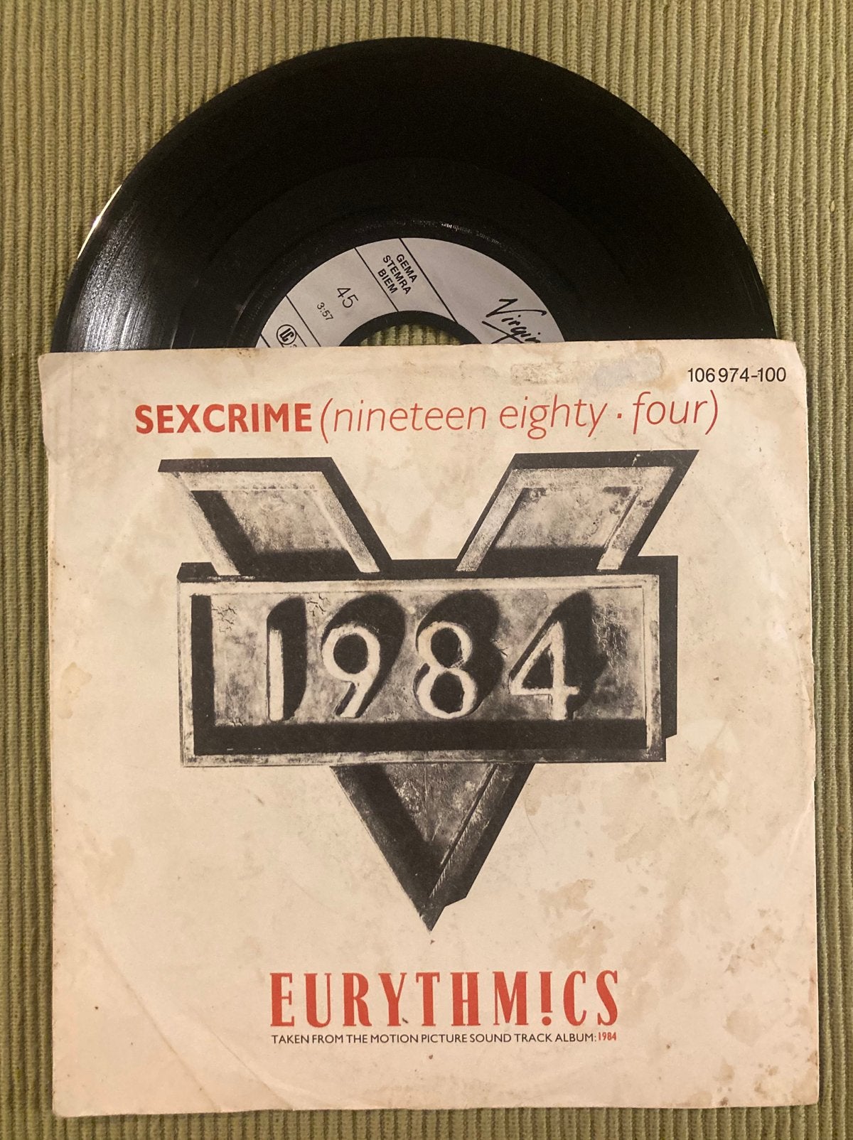 Vinyl single Eurythmics - SexCrime 1984, Gebruikt, 7 inch, Ophalen of Verzenden, Pop