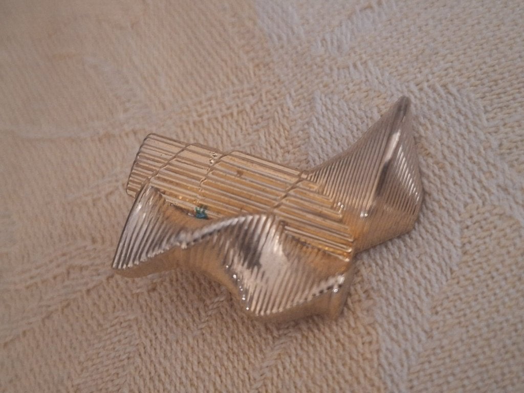Goudvergulde broche in abstracte vorm, 4 tot 7 cm, Verzenden, Zo goed als nieuw, Goud