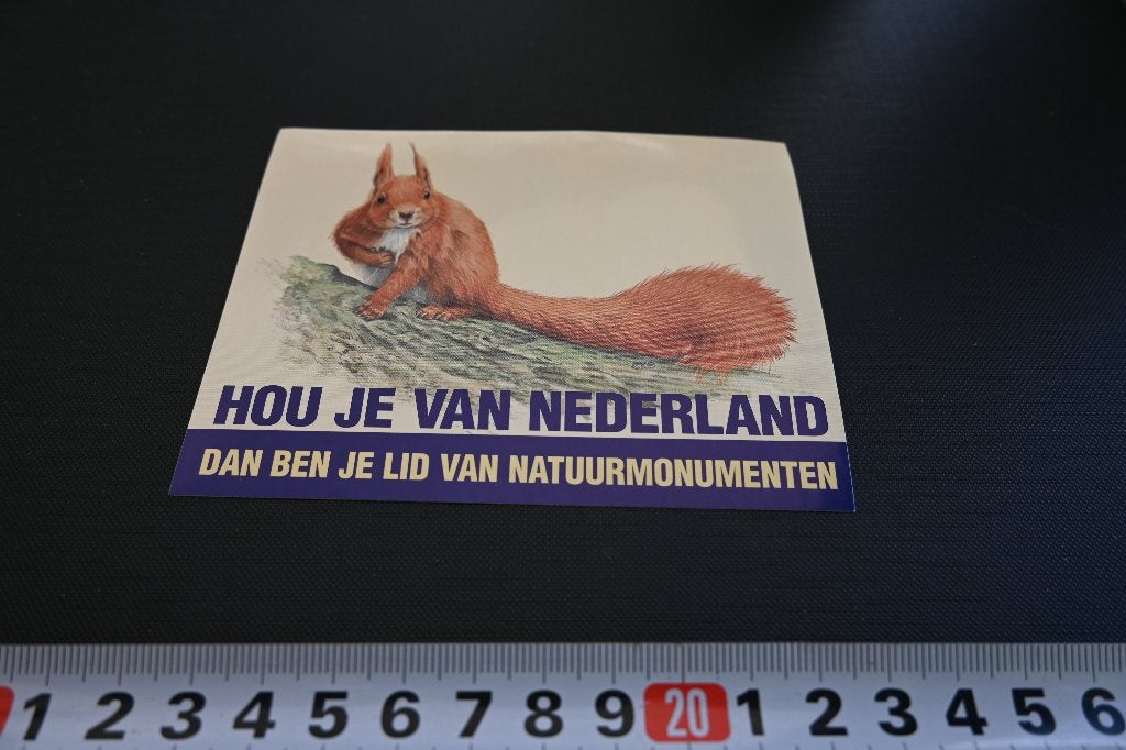 sticker hou je van nederland natuurmonumenten - eekhoorn *, Verzamelen, Ophalen, Zo goed als nieuw