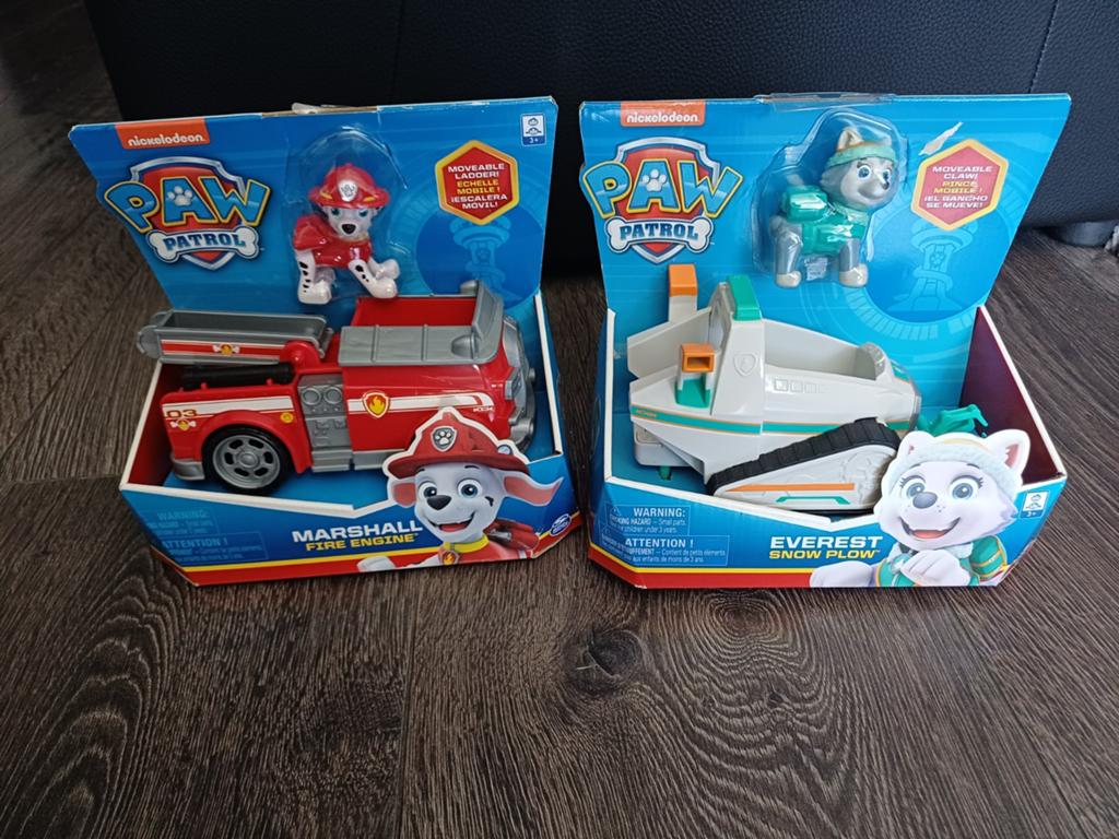 Paw Patrol Marshall Brandweerwagen & Everest Sneeuwschuiver, Ophalen of Verzenden, Nieuw