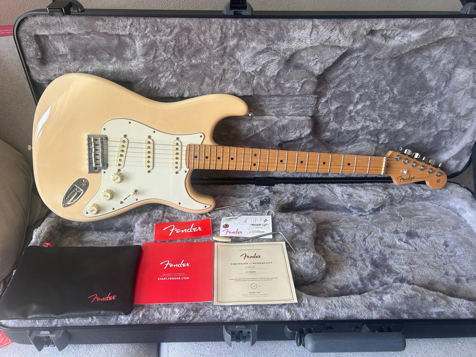 Fender American Professional Stratocaster Olympic White, Ophalen of Verzenden, Gebruikt, Solid body, Fender