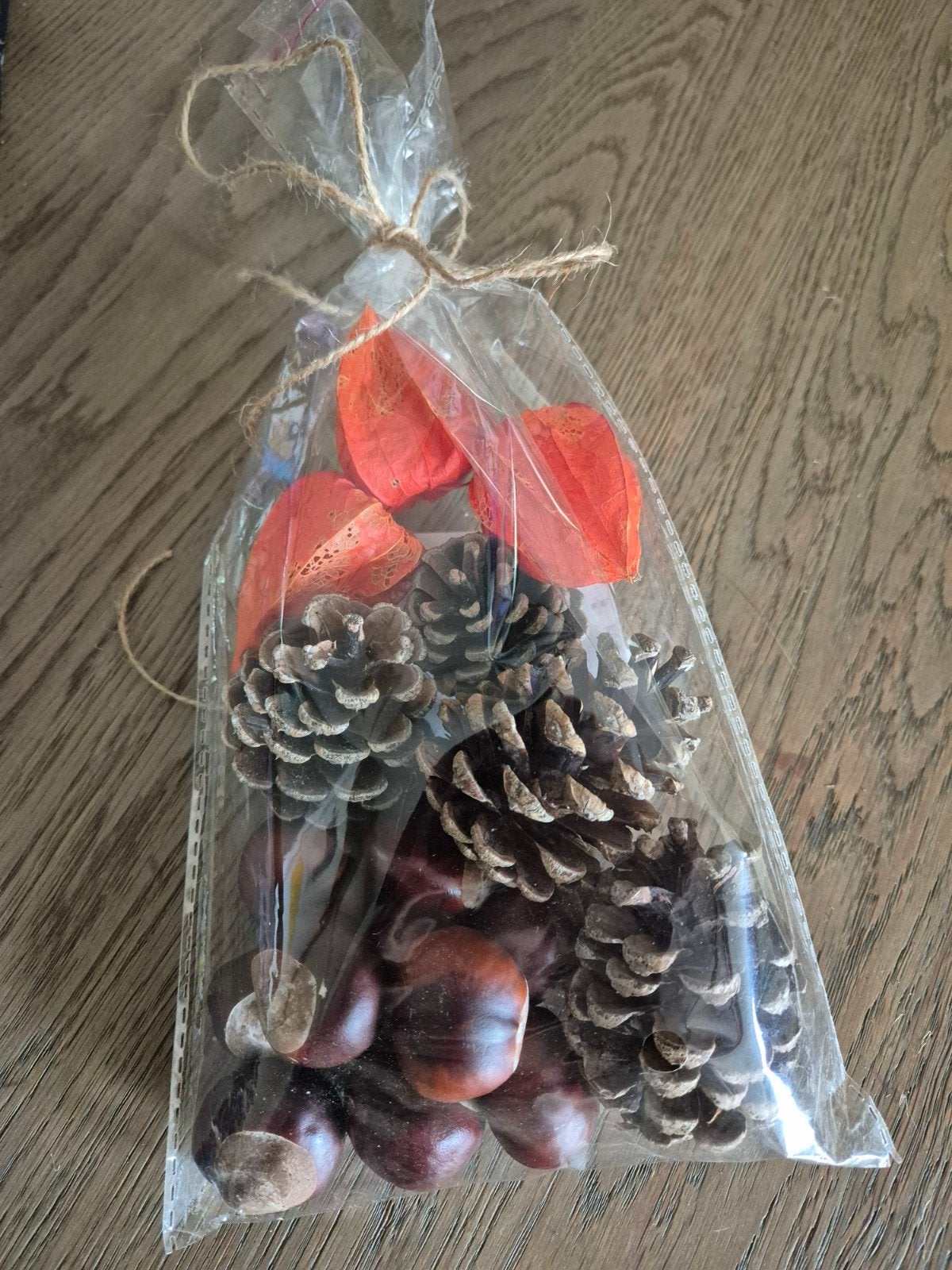Herfst decoratie set: Kastanjes, dennenappels, lampionnetjes, Ophalen of Verzenden, Nieuw, Meerkleurig, Natuurlijk materiaal