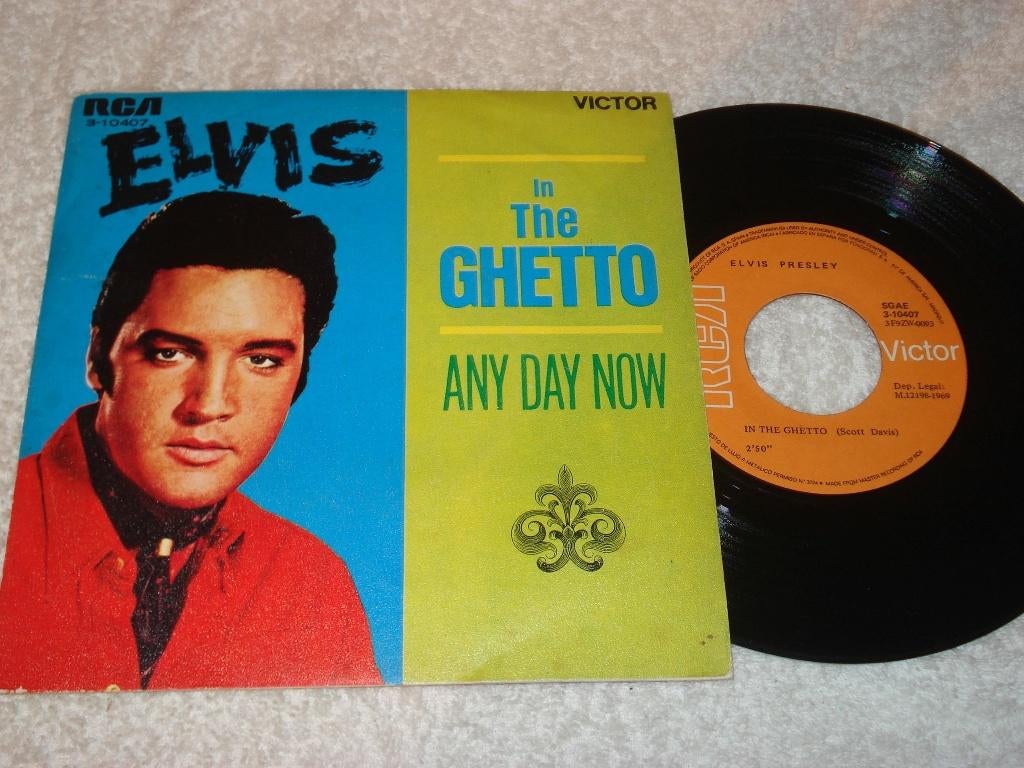 Elvis Presley  In The Ghetto  / Any Day Now  Spanje  Orginee, Cd's en Dvd's, Vinyl Singles, Ophalen of Verzenden, Zo goed als nieuw