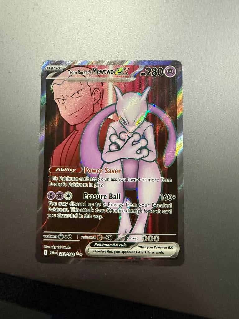 Team Rocket’s Mewtwo EX 213 DRI, Ophalen of Verzenden, Zo goed als nieuw