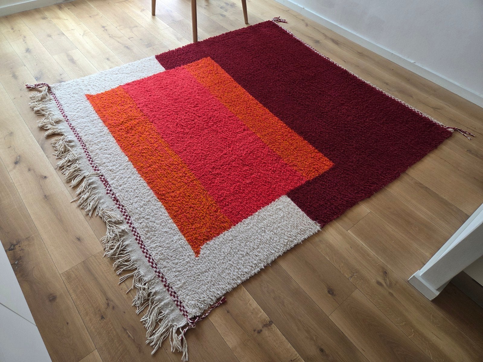 Handmade Moroccan Beni Ourain wool rug 230 x 210 cm, Huis en Inrichting, Ophalen, Rechthoekig, 200 cm of meer, 200 cm of meer
